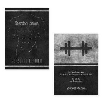 Black Muscle Man Outline Large Personal Trainer