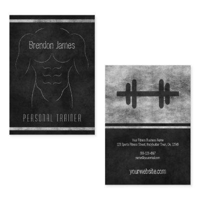 Black Muscle Man Outline Large Personal Trainer