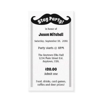 Black Mustache Stag and Bachelor Party Ticket