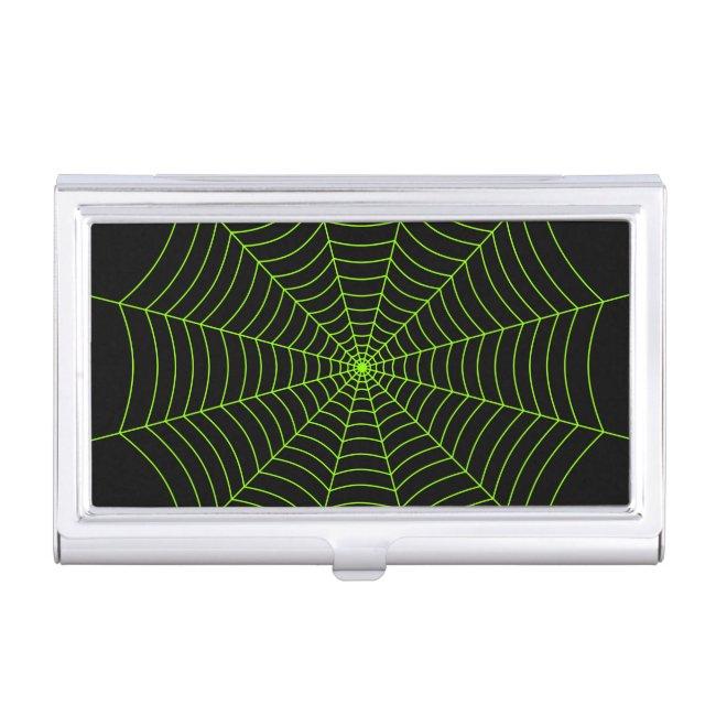 Black neon green spider web Halloween pattern  Case