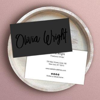 Black on Black Handwritten Script Font