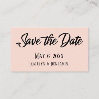 Black on Blush Save the Date & Wedding Detail Card