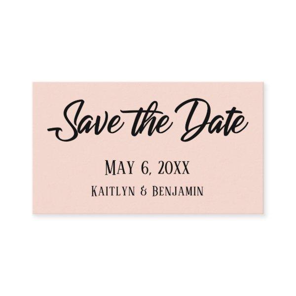 Black on Blush Save the Date & Wedding Detail Card