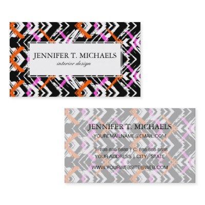 Black, Orange, And Pink Hand Drawn Arrow Pattern