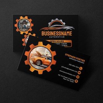 Black, Orange Auto Detailing Car Repair Automotive