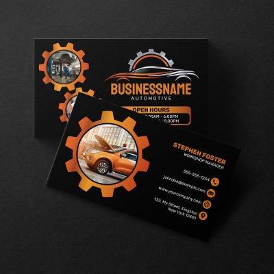Black, Orange Auto Detailing Car Repair Automotive