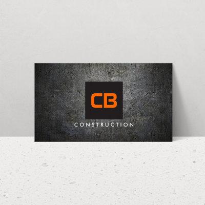 Black/Orange Monogram Grunge Metal Construction