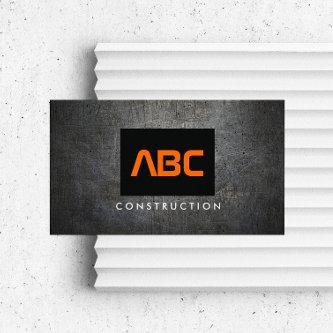 Black/Orange Monogram Grunge Metal Construction II