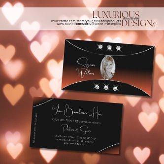Black Orange with Silver Decor Diamonds and Photo