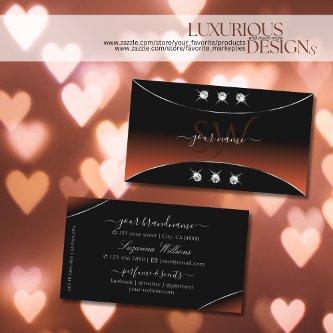Black Orange with Silver Decor Jewels and Monogram