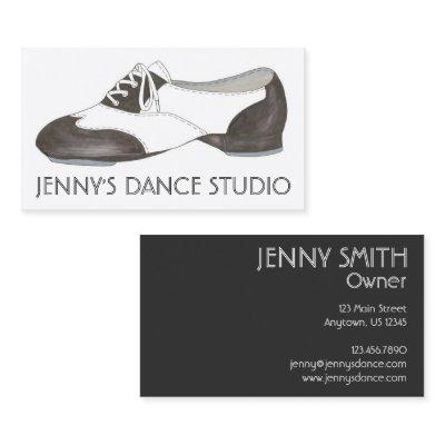 Black Oxford Tap Shoe Dance Teacher Studio