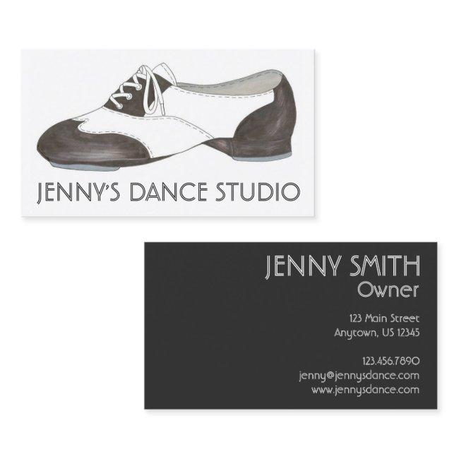 Black Oxford Tap Shoe Dance Teacher Studio