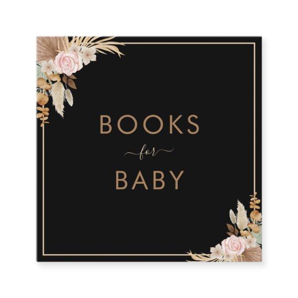 Black Pampas Grass Dried Palm Book for Baby Shower Square