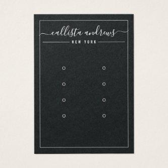 Black Paper Cursive Multiple Earring Display Card