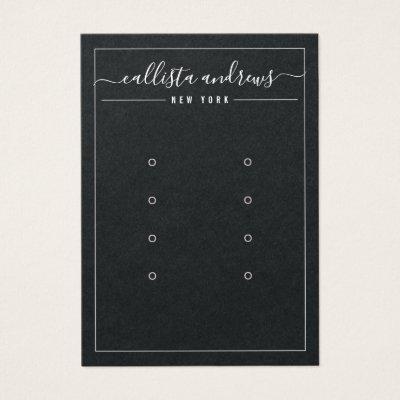 Black Paper Cursive Multiple Earring Display Card