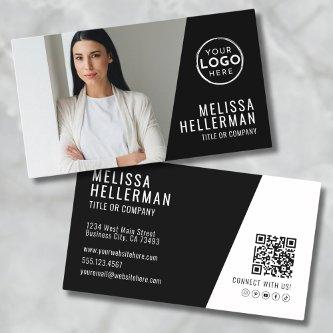 Black Photo QR Code Company Your Logo
