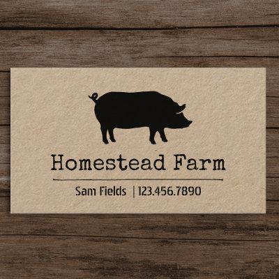 Black Pig Silhouette Simple Farm Animal Country