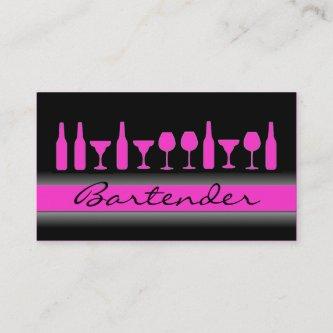 Black pink bartender drinks