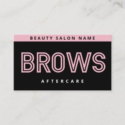 Black Pink Brows Aftercare PMU Brow Instructions B
