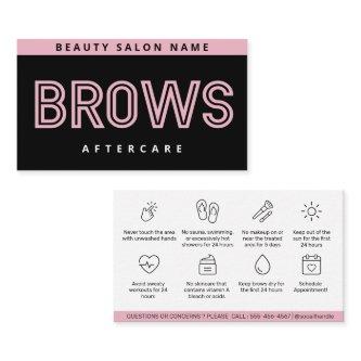 Black Pink Brows Aftercare PMU Brow Instructions