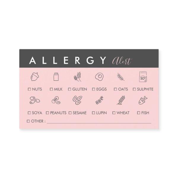 Black Pink Food Allergy Alert