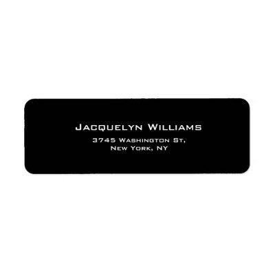 Black Plain Elegant Contemporary Unique Minimalist Label