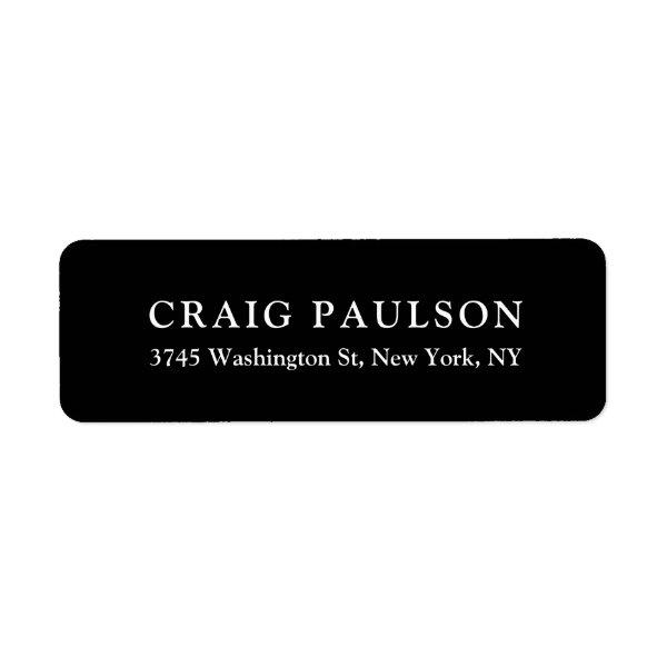 Black Plain Minimalist Elegant Classical Design Label