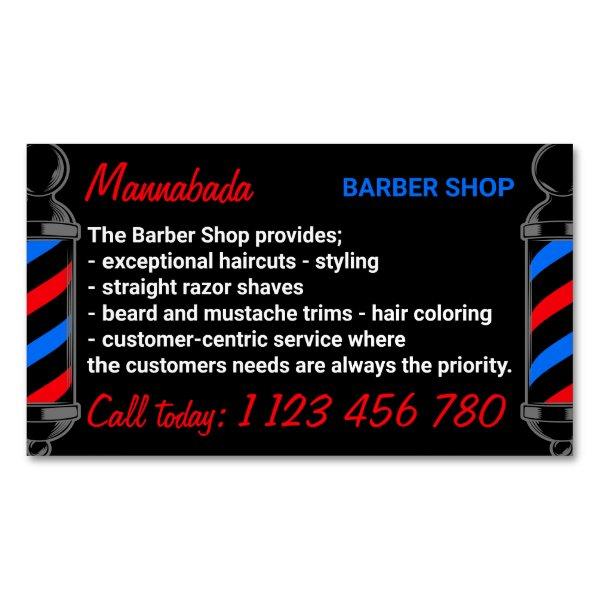 Black pole hair salon haircare for men barber  magnet
