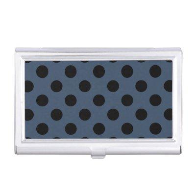 Black polka dots on gray-blue  case
