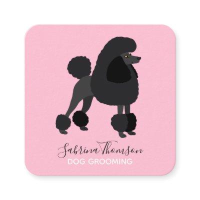 Black Poodle Pet Grooming Square