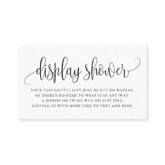 Black Pretty Script Display Shower Card