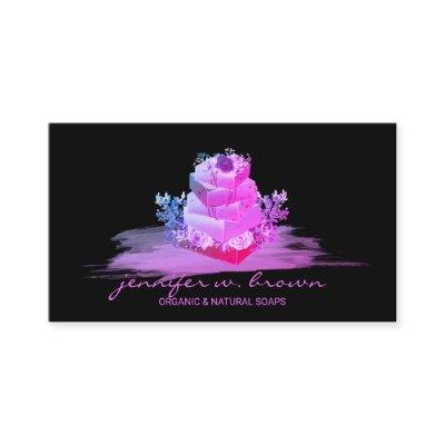 Black Purple Floral Soap Making