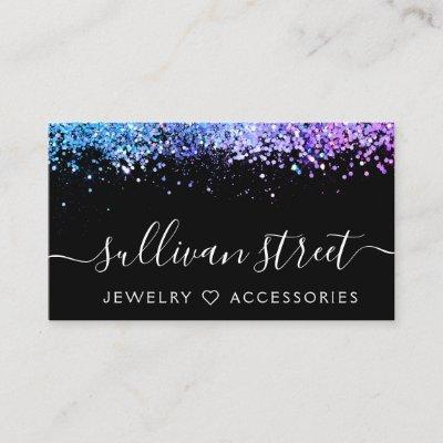 Black Purple Holographic Glitter Jewelry Boutique