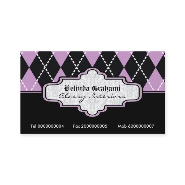 Black purple white argyle trendy