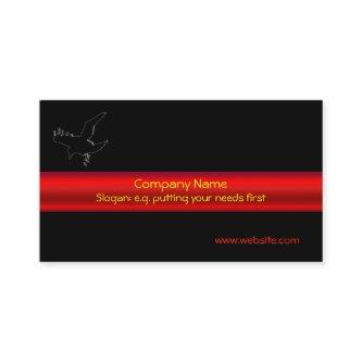 Black Raven Logo with red metallic-effect stripe