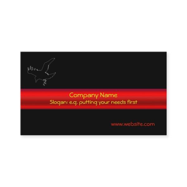 Black Raven Logo with red metallic-effect stripe