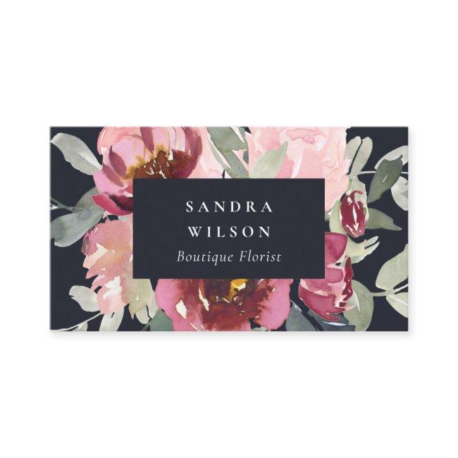 BLACK RED BLUSH BURGUNDY ROSE WATERCOLOR FLORAL