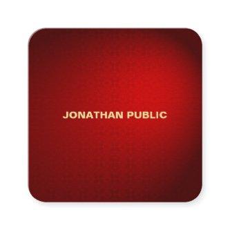 Black Red Damask Professional Elegant Template Square