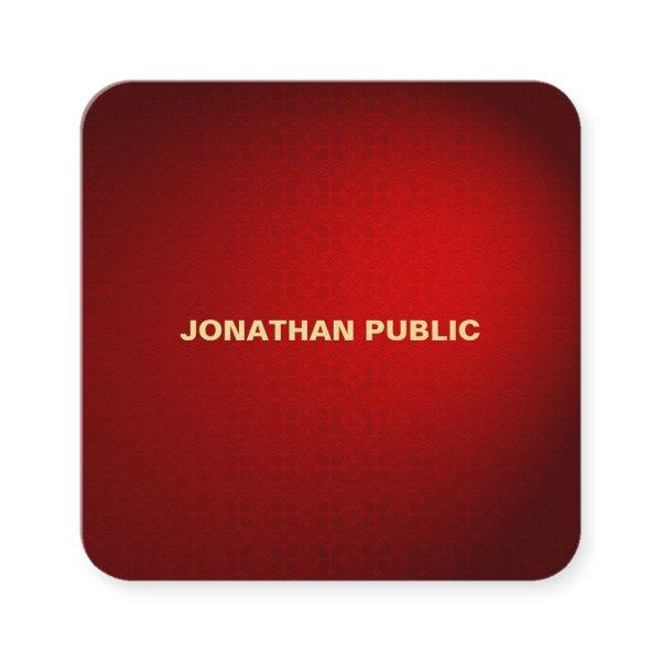 Black Red Damask Professional Elegant Template Square