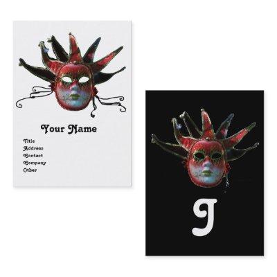 BLACK RED JESTER MASK ,Masquerade Party White