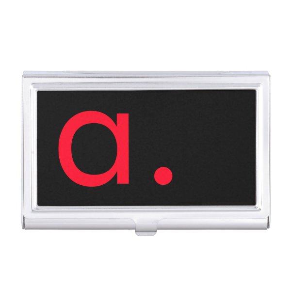 Black Red Monogram Initial Letter Modern Plain  Case