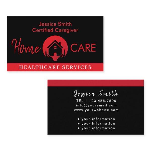 Black & Red Professional Home Help Caregiver