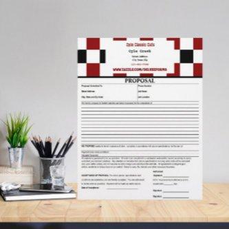 Black Red White Checkered Proposal Form Letterhead