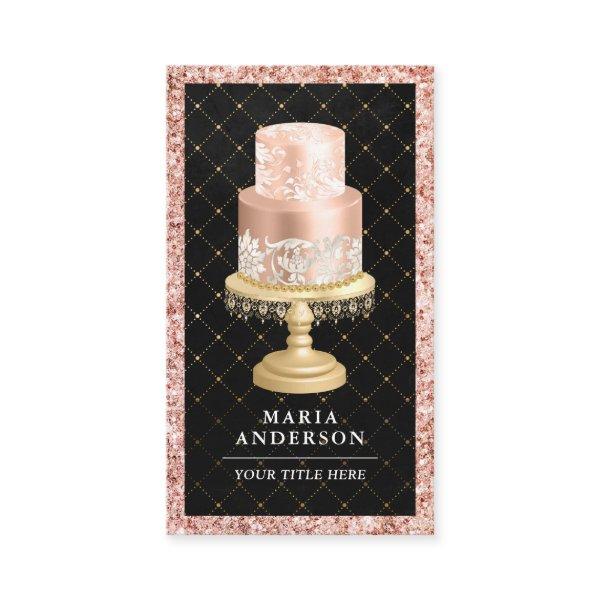 Black Rose Gold Blush Pink Custom Cake Bakery