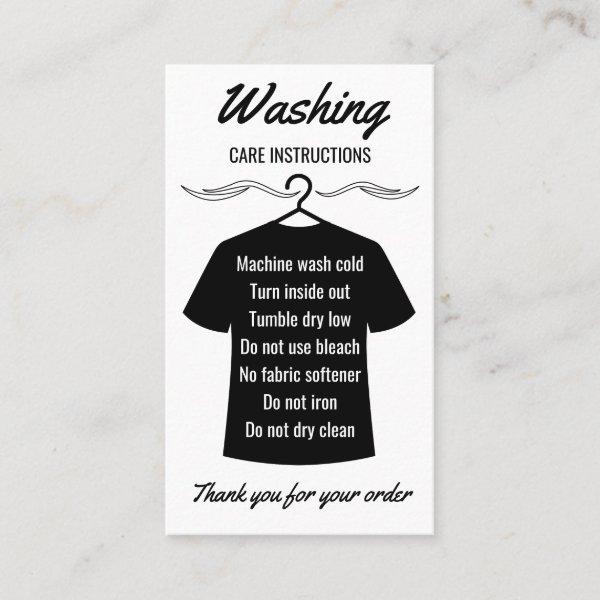 Black Shirt Apparel Washing Care Instructions