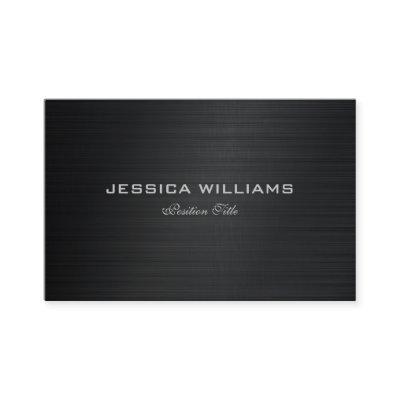 Black Simple Metallic Brushed Aluminum Look