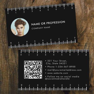Black Simple Ruler Company QR Code Photo