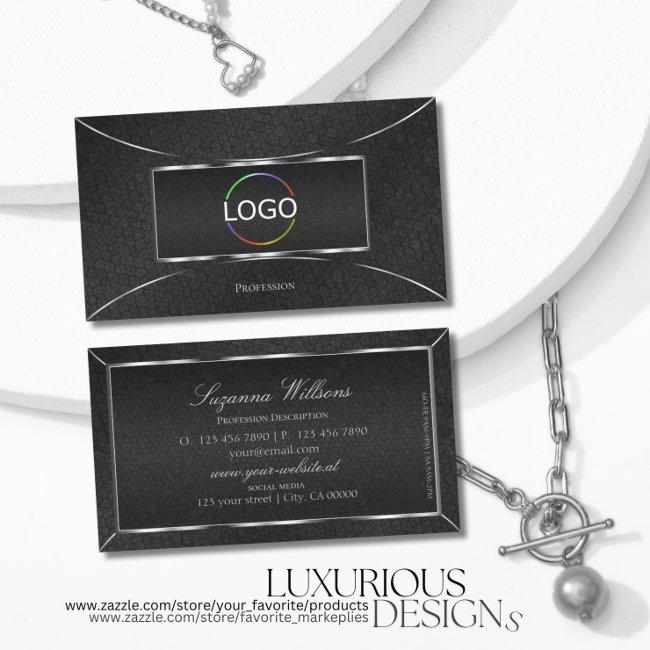 Black Snake Patterns with Silver Decor and Logo