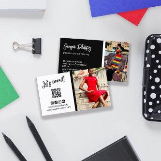 Black Social Media Icons QR Code Photo