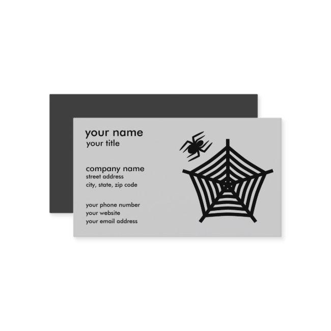 Black Spider and Web Silhouette Horizontal